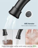 FORIOUS Matte Black Bathroom Faucets, 4 Inch Centerset Bathroom Sink Faucet 2 or 3 Hole with Pop up Drain and cUPC Hose, Two Handles Control, 360° spout for Restroom,Vanity, RV - Image 4