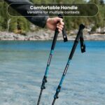 Strider X Carbon Fiber Trekking Poles – Adjustable Lightweight Hiking Poles with Quick Lock, Compact for Backpacking, Camping & Travel – Glacial Wave - Image 6