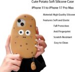 3D Potato Case for iPhone Air 6.5" 2025,Cartoon Cute Kawaii Lovely Character Potato Man with Pendant Shape Kids Teens Girls Women Soft Silicone Case - Image 3