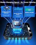 MSTJRY Charging Station for Multiple Devices : 6 Port USB Charger Stations - Family Multi-Device Organizer Charging Dock - Designed for iPhone iPad Android Cell Phone Tablet and Electronic, Black - Image 4