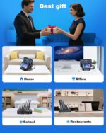 MSTJRY Charging Station for Multiple Devices : 6 Port USB Charger Stations - Family Multi-Device Organizer Charging Dock - Designed for iPhone iPad Android Cell Phone Tablet and Electronic, Black - Image 8