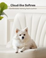 Marsail Criss Cross Chair with Wheels: PU Leather Cross Legged Office Chair Wide Armless Desk Chair Swivel Height Adjustable Vanity Chair for Make Up,Small Space,Bed Room(Beige) - Image 6