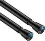 2 Pack Spring Tension Curtain Rod 32.5 to 58 inch Adjustable Curtain Rods No Drilling Spring Loaded Curtain Rods for Windows Doors, Black - Image 2