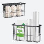 2 Pcs Magnetic Basket Fridge Dryer Ball Holder for Laundry Room Organization and Storage, Magnetic Lint Bin Home Organization for Laundry Room, Kitchen & Office Class School (Black, L&XL-2pcs) - Image 2