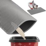 27" x 19" Cat Litter Mat - Ultra-Large Litter Box Mat with Double Layers, Urine-Proof and Non-Slip Litter Trapping Mat, Easy to Clean Kitty Litter Mats for Floor, Scatter Control, Grey - Image 2