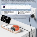 3 in 1 Fast Wireless Charger Stand for iPhone, Foldable Travel Charging Station for Magsafe for iPhone 17/Air/16/15/14/13/12 Series, Apple Watch Series, AirPods pro/2/3/4, Gifts for Women Men (Golden) - Image 2