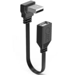 90Degree Short USB Extension Cable 4inch,Up Angle USB 2.0 Male to Female Flexible Flat Cord Support Charging and Data Transfer,for Car, Laptop,Printer,Scanner,Keyboard,Mouse (UP Angle 10cm) - Image 2