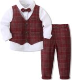Baby Boys Gentleman Formal Suit Set with Vest, Pant, Shirt, and Bow Tie, Weding 4Pcs Outfit - Image 2