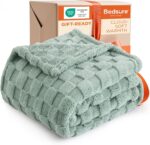 Bedsure GentleSoft Twin Blanket for Bed - Super Soft Cozy Blankets for Women Men Girls, Cute Fuzzy Fleece Throws for Bedroom Couch, Sage Green, 60x80 Inches - Image 2
