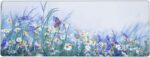Butterfly Large Gaming Mouse Pad, Extended Floral Mousepad, Big Long Flower Mouse Mat for Keyboard, Computer, (Purple, 31.5 * 11.8 in) - Image 2