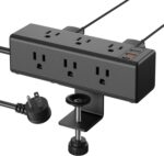 CCCEI Desk Clamp Power Strip with 9 Outlets, Desktop Edge Mount Surge Protector with USB-A and USB-C Ports, Widely Spaced Desk Outlet Fast Charging Station, 6 FT Flat Plug, Fit 1.6 inch Table. - Image 2