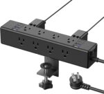 CCCEI Desk Outlet Station 20W USB C Port. 12 Outlet Desktop Clamp Power Strip Surge Protector 4800J with Switch. Nightstand Office Standing Desk Accessories, Fit Thicker Table Edge or Screw Mount, 6FT - Image 2