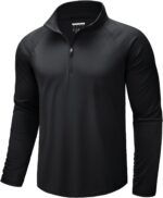 CRYSULLY Men's Long Sleeve 1/4 Zip Shirts Sun Protection Pullover UPF 50+ Rash Guard Running Lightweight T Shirt - Image 2