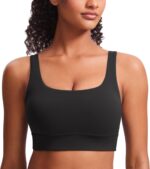 CRZ YOGA Butterluxe U Back Longline Sports Bras for Women - Scoop Neck Padded Yoga Workout Crop Top with Built in Pads - Image 2