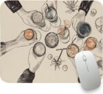 Cheers! Party Time Drinking Toast Mouse Pad - Fun Office & Home Desk Accessory, Non-Slip Base, Smooth Surface, Stitched Edge, Funny Gift for Friends, Coworkers, Him & Her Office Party Gifts10.2x8.2 - Image 2