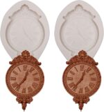 Clock Silicone Molds Steampunk Vintage Wall Clocks Chocolate Molds for Cake Decorating Cupcake Topper Candy Chocolate Gum Paste Polymer Clay Set Of 2 - Image 2