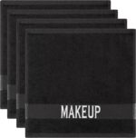 Cotton Paradise Makeup Remover Towels 4 Pack 100% Cotton 12x12 Inch Turkish Makeup Removal Face Cloths for Washing Face Soft Black Makeup Towel - Image 2