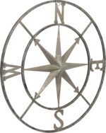 Creative Co-Op Distressed Decorative Metal Compass Wall Décor, Antiqued Iron, 30" Round - Image 2