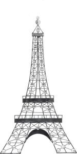 Deco 79 Metal Eiffel Tower Home Wall Decor 3D Wire Wall Sculpture with Crystal Embellishments, Wall Art 18" x 1" x 32", Black - Image 2