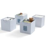 Delta Children Gap babyGap 4-Pack Brannan Bear Fabric Storage Bins with Handles, Blue - Image 2