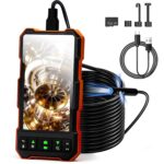 Epicmate Sewer Camera 50ft-Endoscope Camera with Light,5" IPS Triple Lens Industrial Borescope 1080P Snake Drain Camera with Lights,IP67 Waterproof Plumbing Pipe Auto Wall Inspection Camera(32G Card) - Image 2