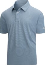 Esabel.C Jacquard Golf Shirts for Men Moisture Wicking Short Sleeve Performance Dry Fit Active Mens Polo Shirts - Image 2