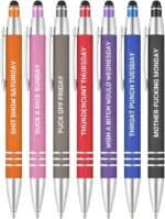 Funny Ballpoint Pens -Offensive Days Of The Week Pen Quotes, Funny Pen Set of 7 Adult Humor Pens, Sarcastic Daily Pen Set,Black Ink (7pcs week pens) - Image 2