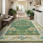 GarveeHome Forest Rugs 5x7 Living Room Rug Non Slip Washable Stain Resistant 5x7 Washable Rugs Jungle Animal Print Low Pile Soft Holiday Decor Carpet for Bedroom Laundry Room,Green - Image 2