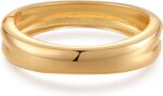 Gold Plated Chunky Bracelets for Women-Gold Open Bangle Cuff Waterproof Birthday Mother's Day Valuntine's Day Christmas Gifts - Image 2