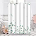 Green Eucalyptus Leaves Shower Curtain Modern Minimalism Branches Leaf for Bathroom Shower Curtain Decor Waterproof Polyester Fabric with Hooks, 72x96 Inch - Image 2