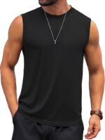 KAWATA Men's Tank Top Sleeveless Tee Muscle Workout Gym Shirts Lightweight Athletic Running Bodybuilding Shirt - Image 2