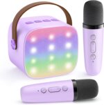 Karaoke Machine for Kids, Portable Mini Speaker with 2 Wireless Microphones, 2026 TOP Kids Gifts for Girls Ages 3, 4, 5, 6, 7, 8, 9, 10, 12 +Years Old, 4-12th Birthday Present Toy Party (Purple) - Image 2