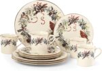 Lenox 6122055 Winter Greetings 12-Piece Dinnerware Set, Red & Green, Christmas, Holiday Hosting, Service For 4 - Image 2