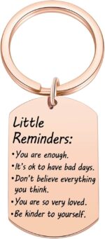 Little Reminders Keychain, Mental Health Gift, You Are Enough Key, Daily Affirmation Inspiration Uplifting Quotes, Self Love - Image 2