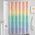 Lush Decor Rainbow Ombre Nerina Ruffled Shower Curtain Single 72" W x 72" L Rainbow -Colorful Shower Curtains for Bathroom - Kids Bathroom Decor - Image 2