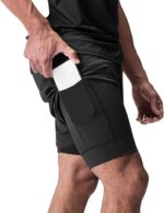 Men’s 2 in 1 Running Shorts, Quick Dry Lightweight 5 Inch Workout Gym Athletic Shorts with Pockets and Towel Loop - Image 2