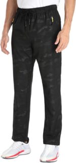 Men's Elastic Waist Hiking Pants Water Resistant Quick-Dry Lightweight Outdoor Sweatpants with Zipper Pockets - Image 2