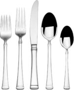 Mikasa Harmony 65-Piece 18/10 Stainless Steel Flatware Set, Service for 12, Polished Silverware with Serving Utensils, Dishwasher Safe - Image 2