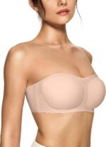 OEAK Womens Strapless Bras Push Up Bandeau Bra Non Slip Wireless Supportive Padded Bras Seamless Comfortable Tube Bra - Image 2