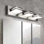 OKELI 3 Light Bathroom Vanity Light Brushed Nickel Modern 24W LED Dimmable Vanity Light Over Mirror 350° Adjustable Lamp Head Cold White 6000K ETL Listed 22Inch - Image 2