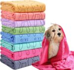 Peryiter 8 Pcs Dog Drying Towels Bulk 55'' x 28'' Pet Grooming Absorbent Microfiber Dog Bath Towels Quick Drying Puppy Bathing Towel for Small Medium Large Cats Pets Bathing Grooming(Colorful) - Image 2