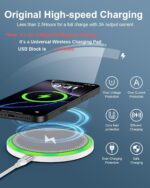 Pixel 10 Pro XL Wireless Charger Android Fast Charging For Google Pixel 10 9 Pro Xl 8 8a 7, 15w Wireless Charging Pad with Block Cargador Inalmbrico Para Samsung For Galaxy S25 iPhone 17 16e 16Pro Max - Image 2