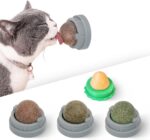 Potaroma Catnip Silvervine Balls 4 Pcs Extra Cat Energy Ball, Edible Kitten Lick, Teeth Cleaning Dental Chew Wall Treats for All Breeds (Grey) - Image 2