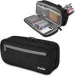ProCase Pencil Case Pen Bag, Two Layers Big Capacity Pencil Pouch Pen Organizer Durable Stationery Holder for Marker Organization School Supplies Office Storage Desk Organizing - Image 2