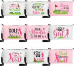 R HORSE 9Pcs Sport Makeup Bag Gifts for Women Girls, Ladies Sport Cosmetic Bags Sport Accessories Canvas Toiletry Bag Makeup Pouch Organizer Women Player Gift for Mother’s Day Birthday - Image 2