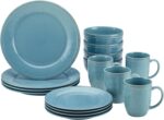 Rachael Ray Cucina Dinnerware 16-Piece Stoneware Dinnerware Set, Agave Blue - Image 2