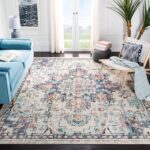 SAFAVIEH Area Rug 9x12 - Madison Collection - Large - Cream & Blue, Boho Chic Distressed Medallion Design, Non-Shedding & Easy to Clean, Ideal for Living Room, Bedroom, Dining Space (MAD473B) - Image 2