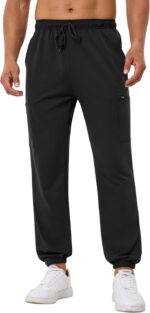 SILKWORLD Mens Sweatpants Tapered Athletic Joggers Workout Running Jogging Track Pants with Zipper Pockets - Image 2