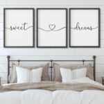 Set of 3 Framed Farmhouse Sweet Dreams Sign 11x14” Above Bed Wall Decor for Bedroom Decor Wall Art Wood Signs (11"x14", Black) - Image 2