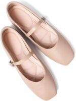 Stunner Mary Jane Square Toe Black Ballet Flats for Women Comfortable Ankle Strap Casual Slip On Flats - Image 2